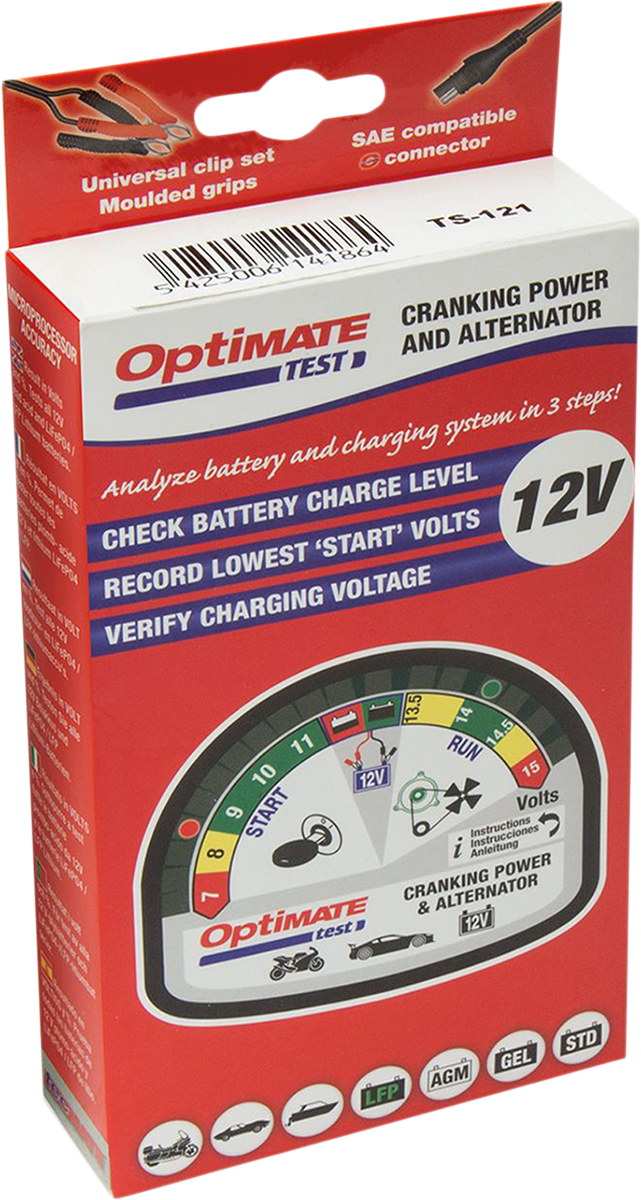 TECMATE Battery Charging System/Alternator Tester - Pocket - Battery Clip/12V TS-121 - Image 4