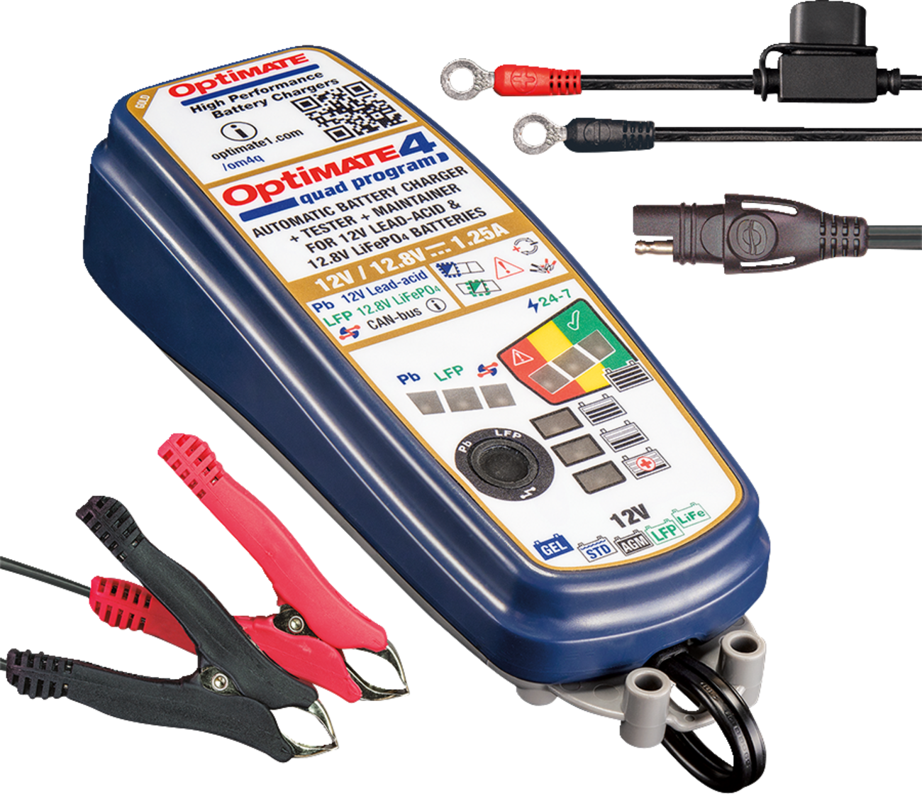 TECMATE Battery Charger/Maintainer - OptiMate* 4 - Quad Program TM631