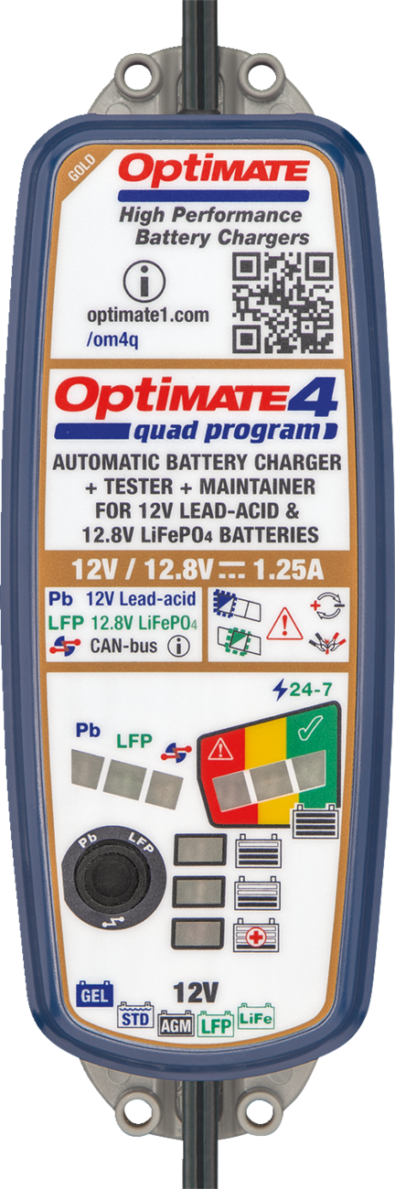TECMATE Battery Charger/Maintainer - OptiMate* 4 - Quad Program TM631 - Image 3
