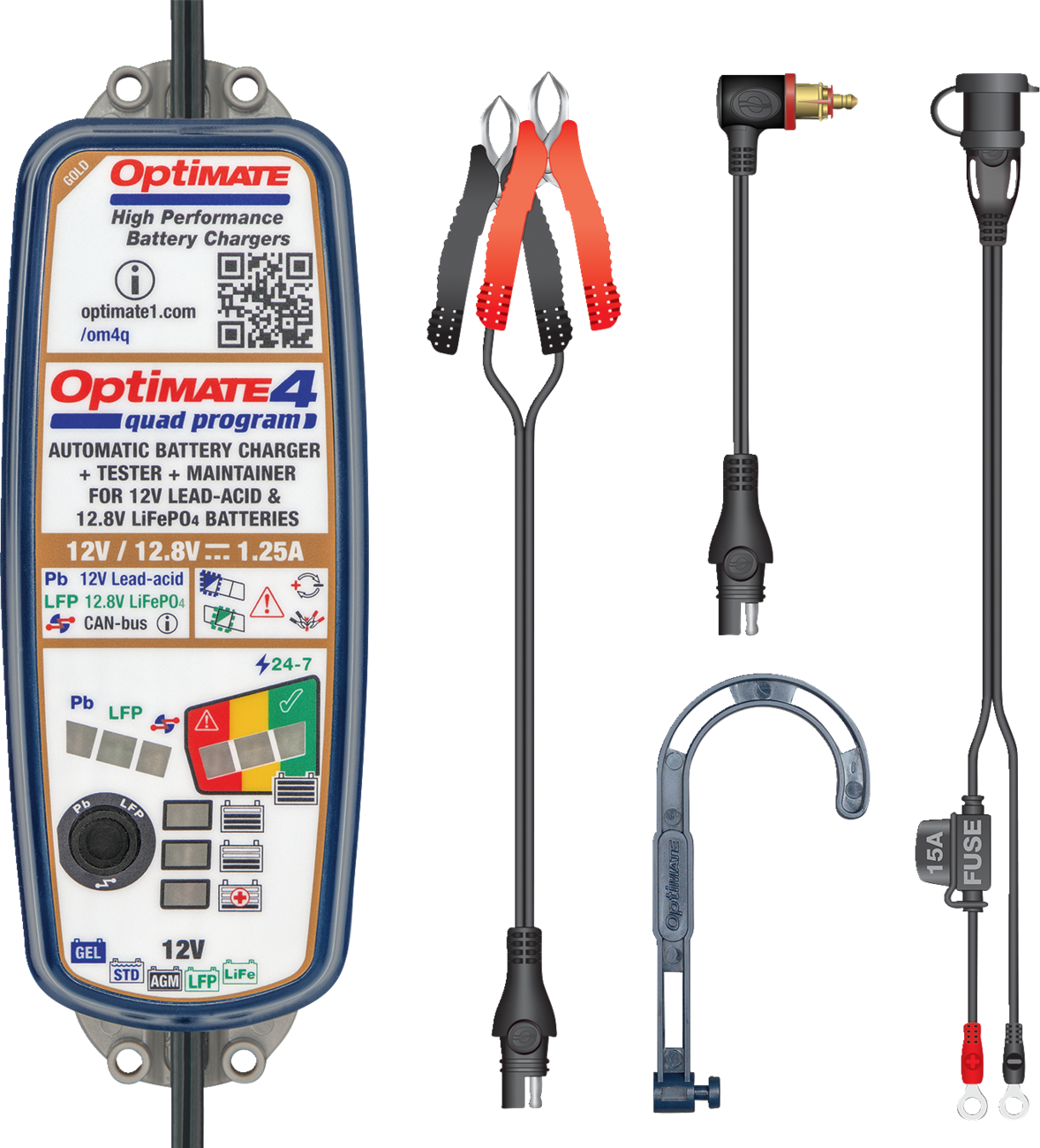 TECMATE Battery Charger/Maintainer - OptiMate* 4 - Quad Program - Premium TM631PR - Image 4
