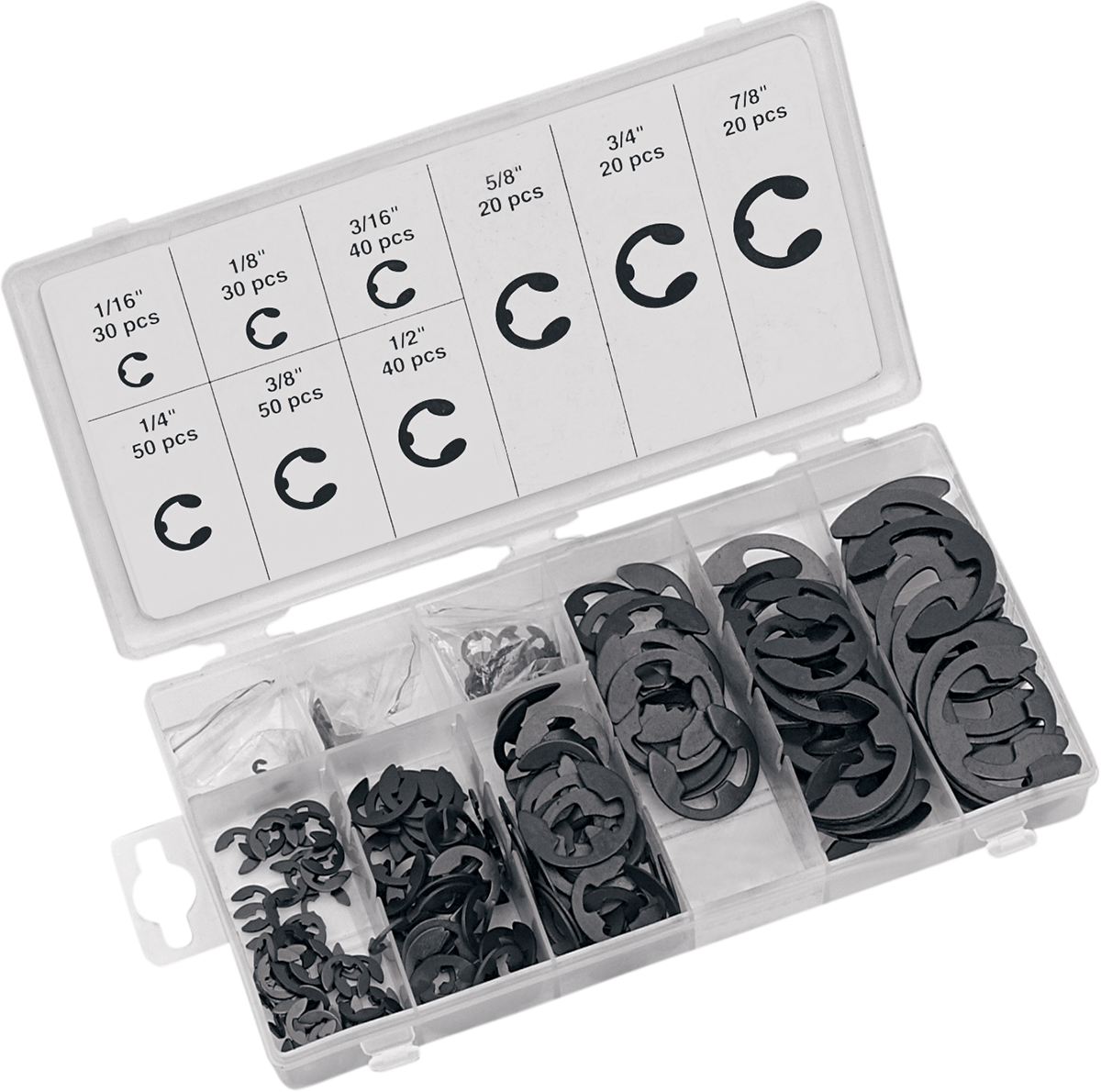 PERFORMANCE TOOL E-Clip Assortment - 300-Piece W5208