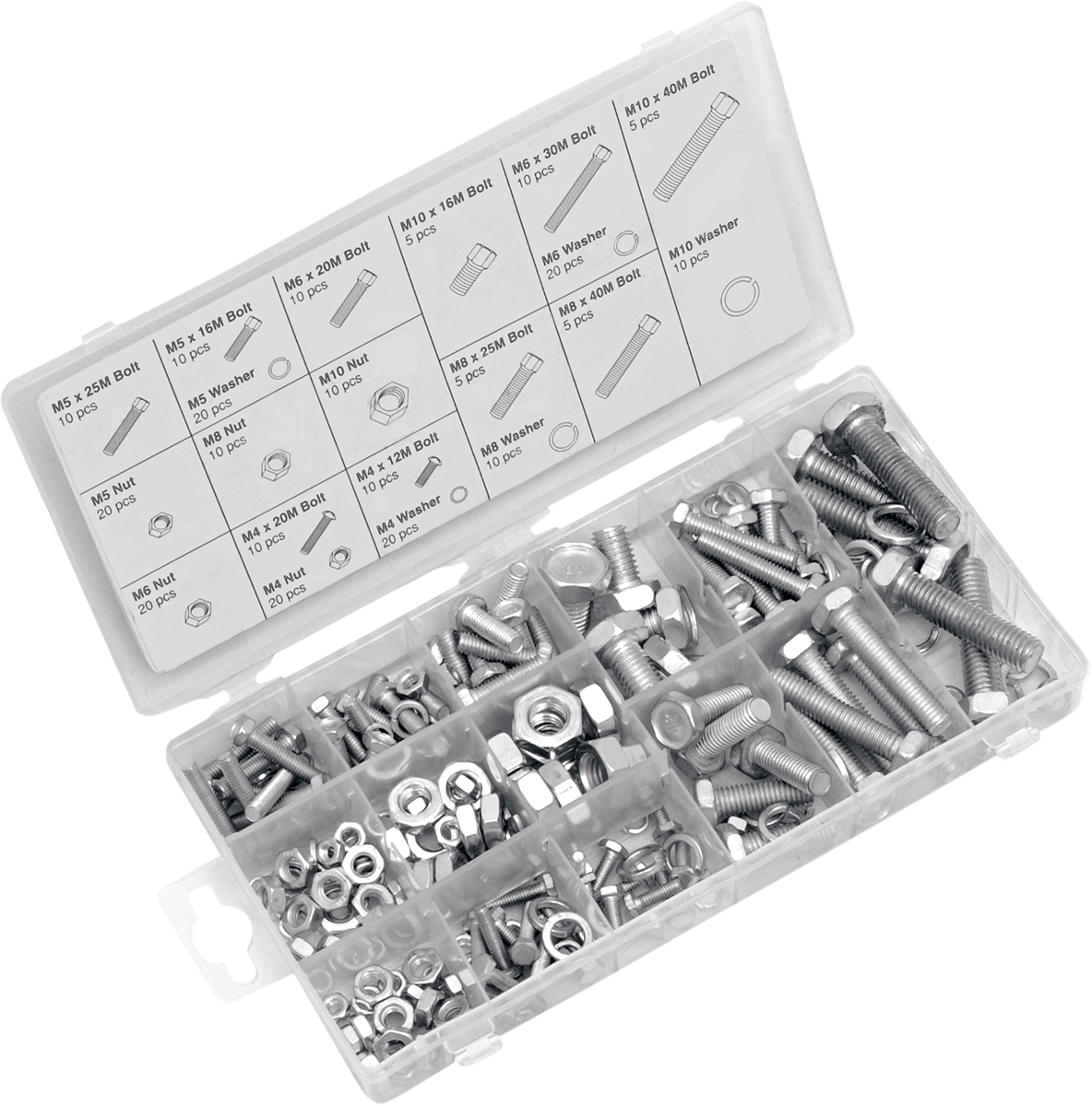 PERFORMANCE TOOL Metric Nut/Bolt Assortment 240-Piece W5334