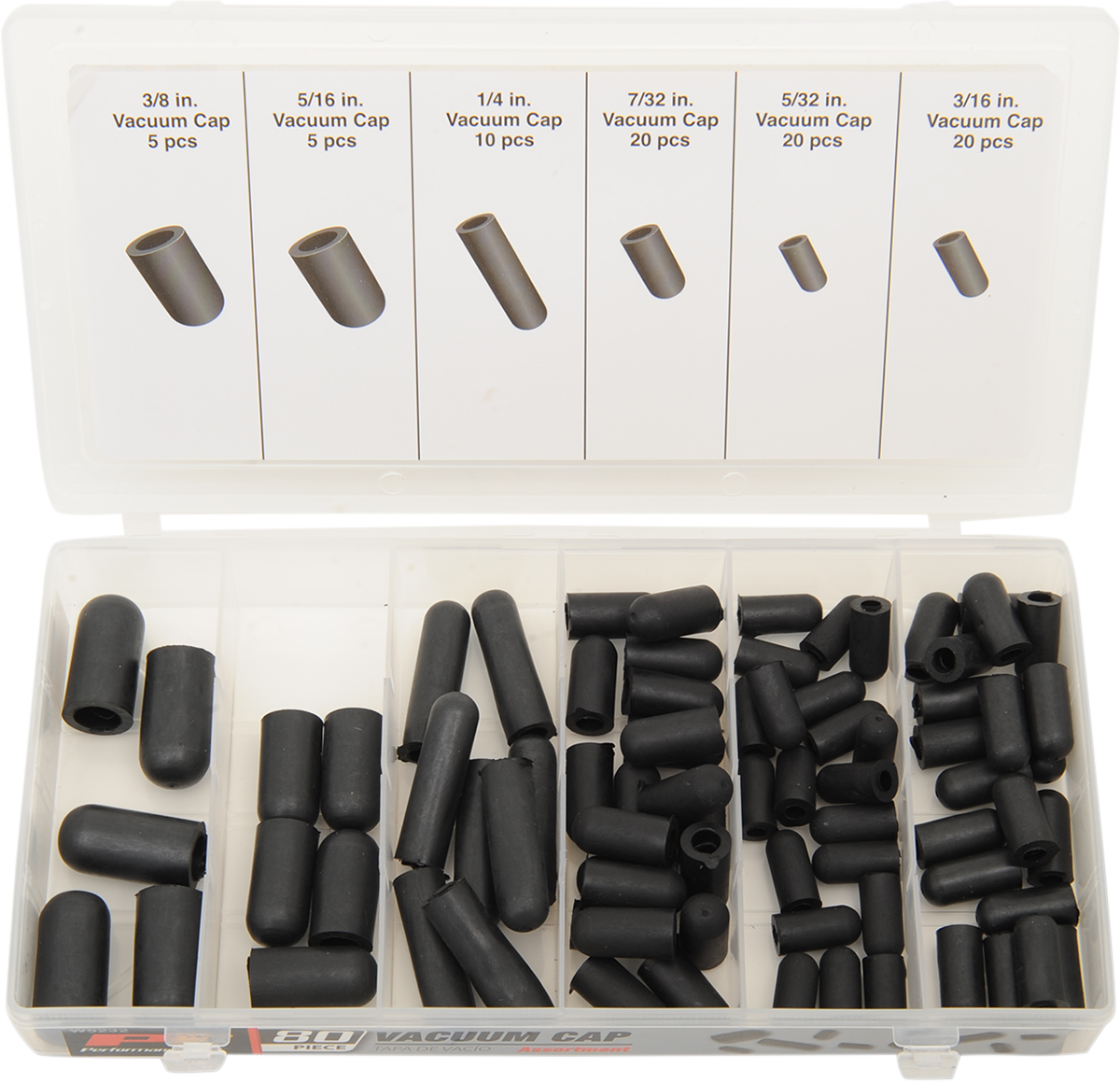 PERFORMANCE TOOL Caps - Vacuum - Assortment W5232