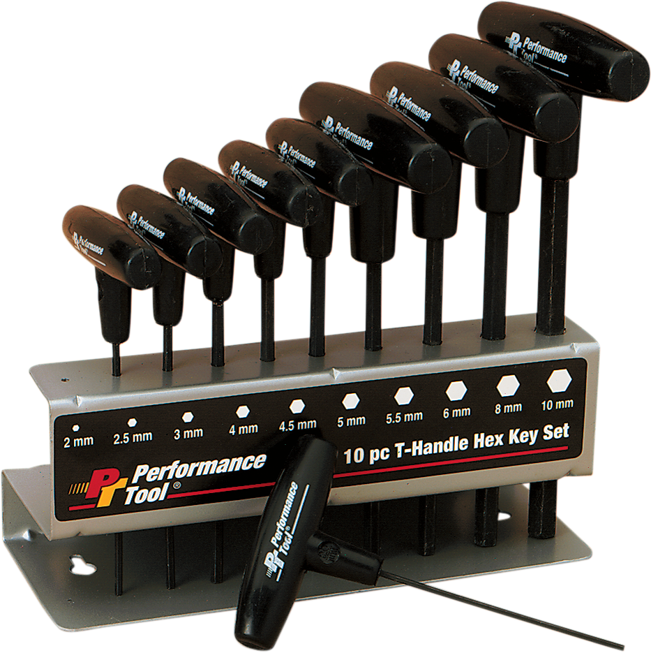 PERFORMANCE TOOL T-Handle Hex Set - 10-Pieces W80275