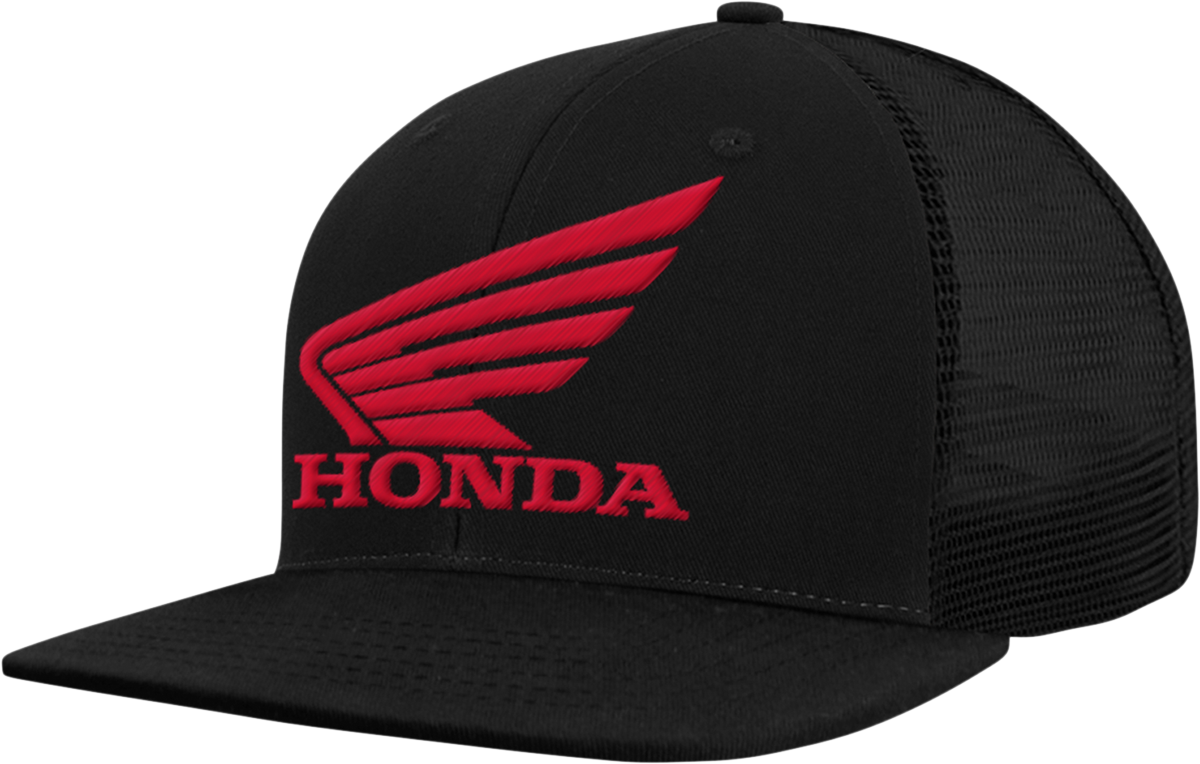 HONDA APPAREL Honda Wing Flat Bill Hat - Black/Red NP21A-H3170