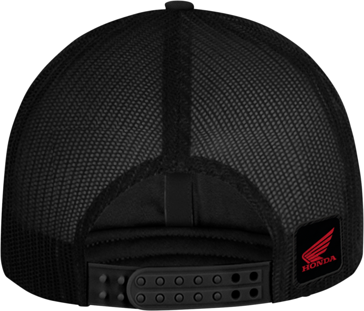 HONDA APPAREL Honda Wing Flat Bill Hat - Black/Red NP21A-H3170 - Image 2